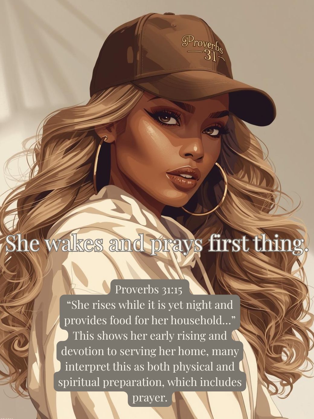 "She wakes and prays first" Digital Wall Art