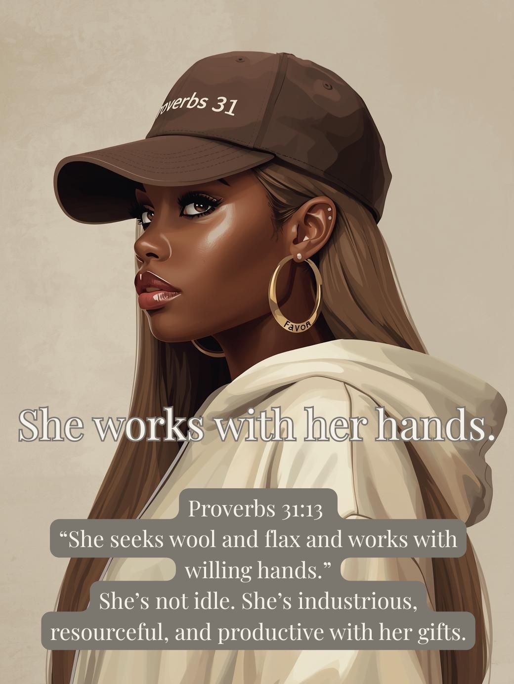"She works with her hands" Digital Wall Art