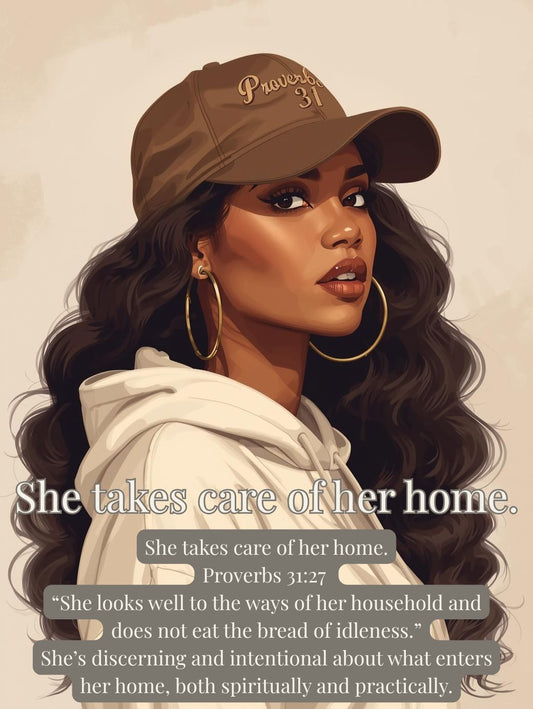 "She takes care of her home" Digital Wall Art